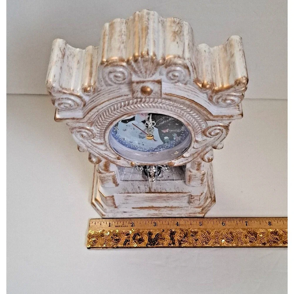 Disney Cinderella Premium White Swing Clock Battery Operated New In Original Box